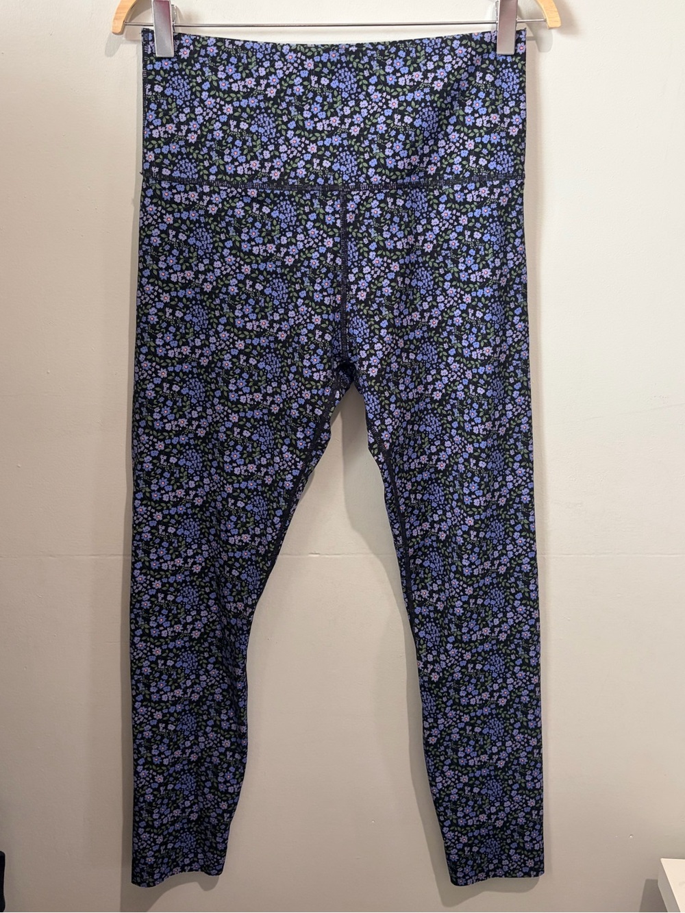 Knix Leakproof High Rise Leggings Blue Floral Print Size L Large Activewear